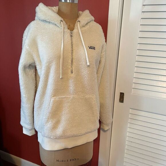 VANS | cream fleece pullover zip sherpa teddy jacket S - Picture 1 of 8